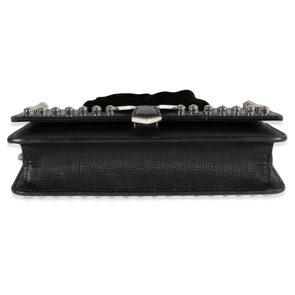 Fendi Black Vitello Elite & Mink Studded Karlito Chain Wallet - Picture 5 of 8